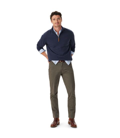 R.M.Williams - Ernest Merino Quarter Zip Jumper - Navy