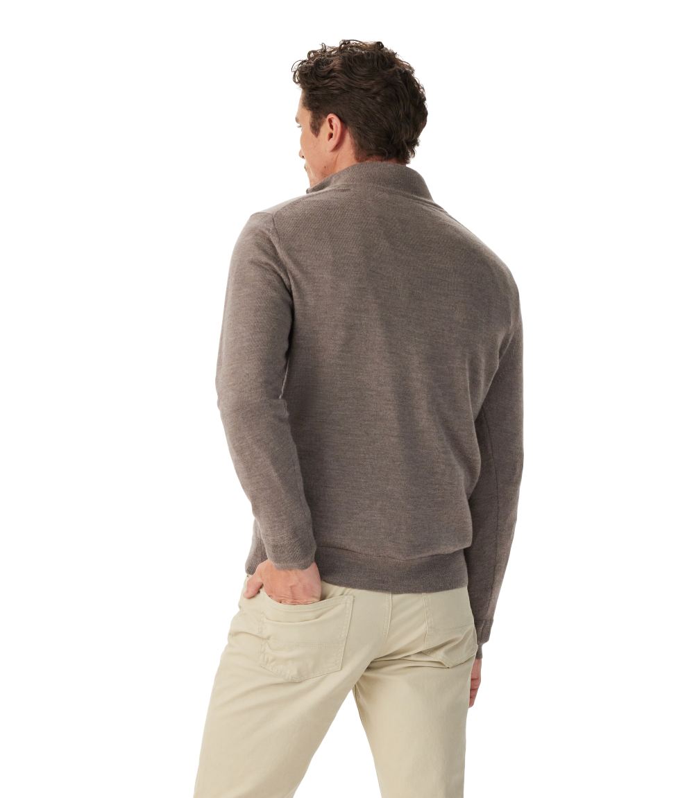 R.M.Williams - Ernest Merino Quarter Zip Jumper - Nutmeg