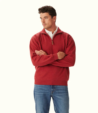 R.M.Williams - Mulyungarie Quarter Zip - Sweatshirt - Red Marle