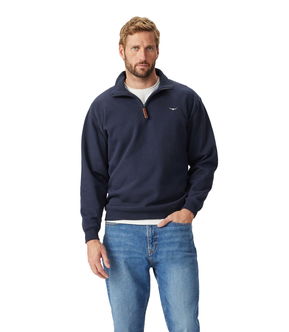 R.M.Williams - Mulyungarie Quarter Zip Sweatshirt - Navy