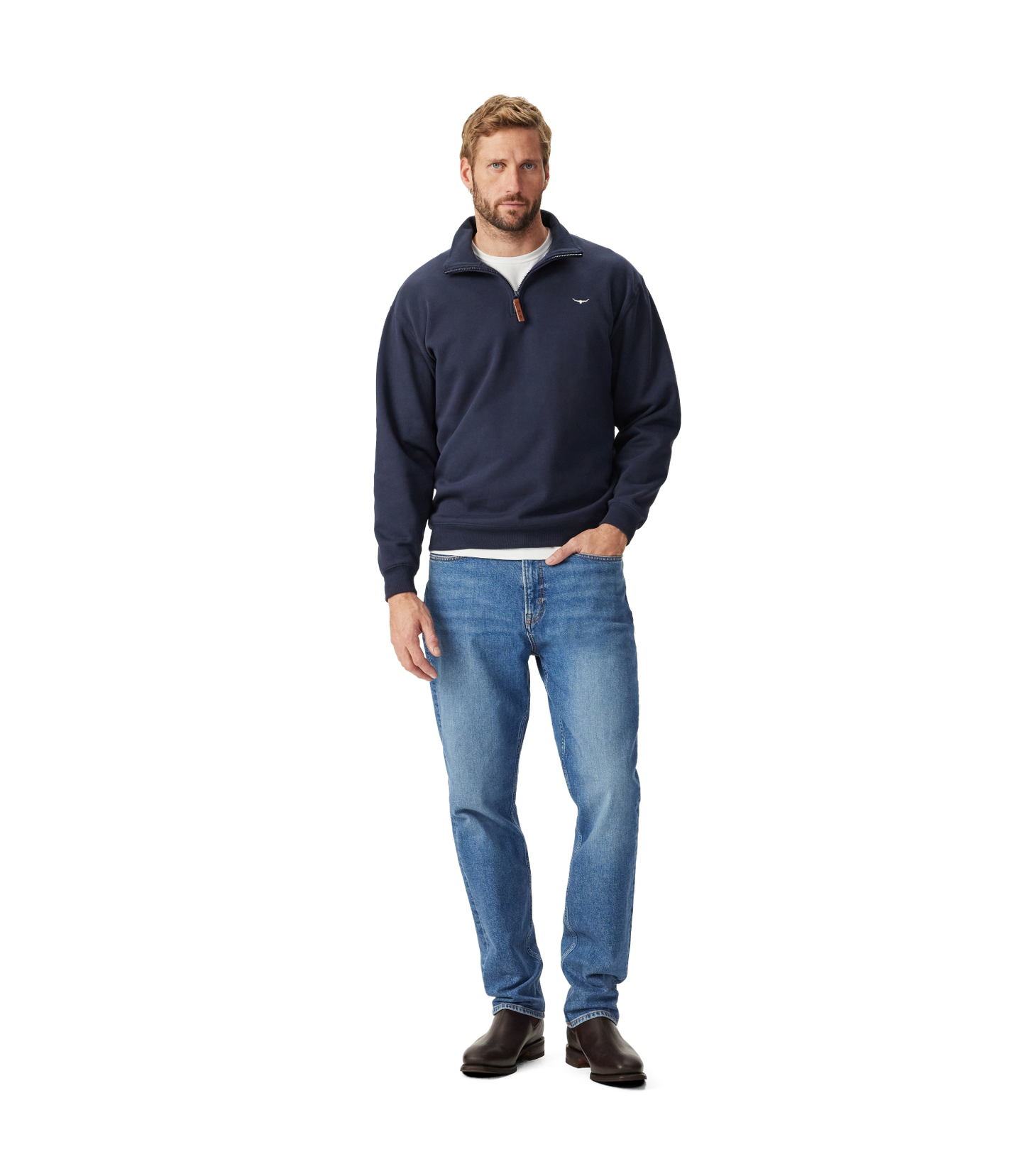 R.M.Williams - Mulyungarie Quarter Zip Sweatshirt - Navy