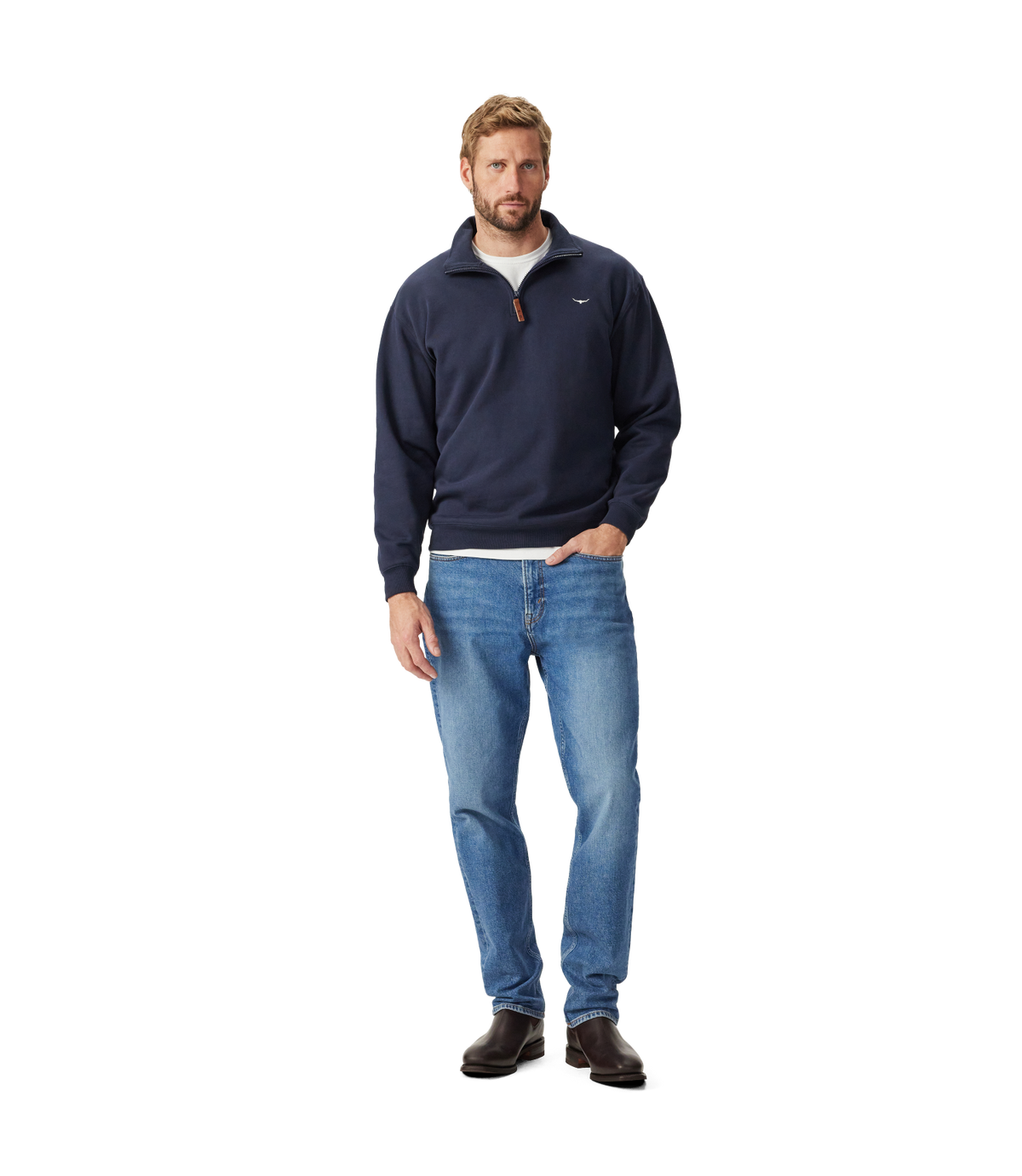 R.M.Williams - Mulyungarie Quarter Zip Sweatshirt - Navy