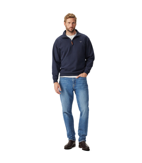 R.M.Williams - Mulyungarie Quarter Zip Sweatshirt - Navy