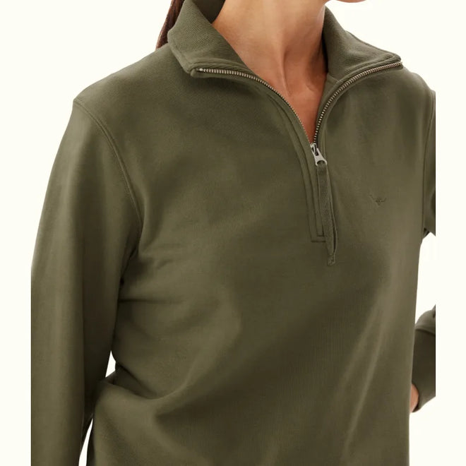 RM Williams - Trickett Zip Neck Sweatshirt - Olive