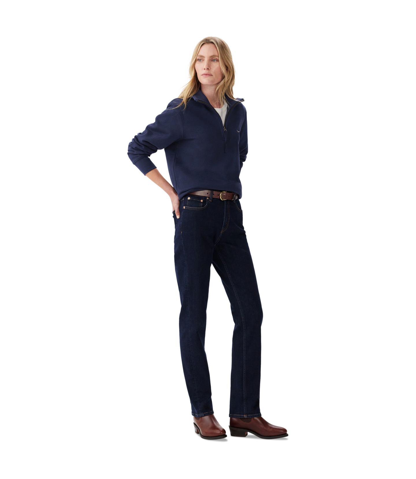 R.M.Williams - Trickett Quarter Zip Sweatshirt - Navy