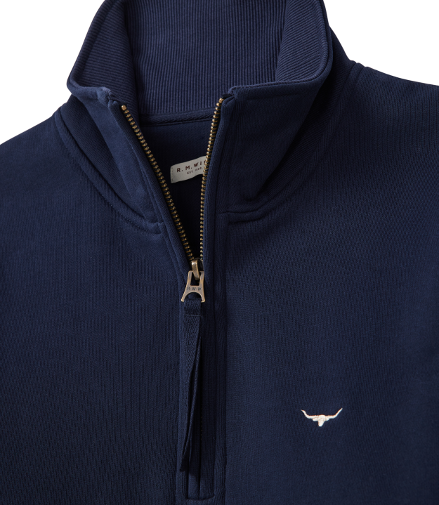 R.M.Williams - Trickett Quarter Zip Sweatshirt - Navy