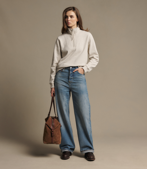 R.M.Williams -  Trickett 1/4 Zip Sweatshirt - Oatmeal