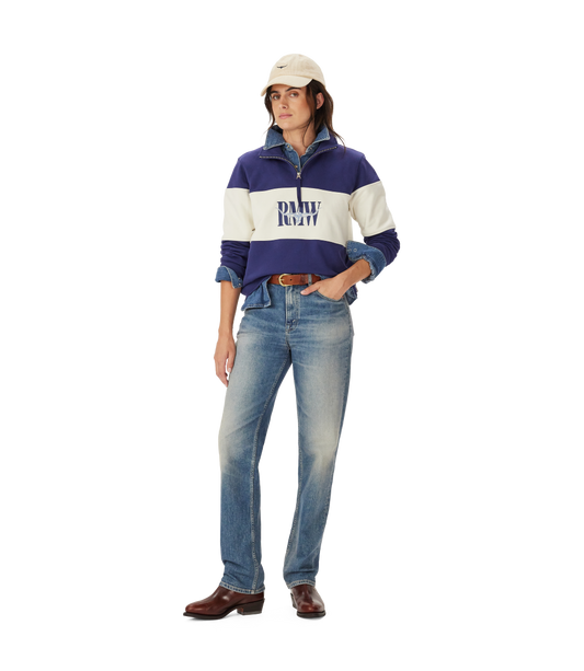 R.M.Williams - Trickett Panel Quarter Zip Sweatshirt - French Navy