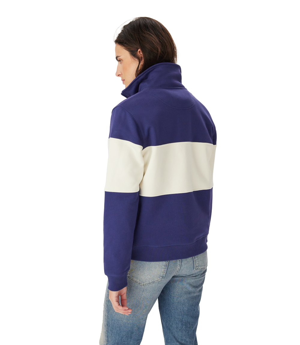 R.M.Williams - Trickett Panel Quarter Zip Sweatshirt - French Navy