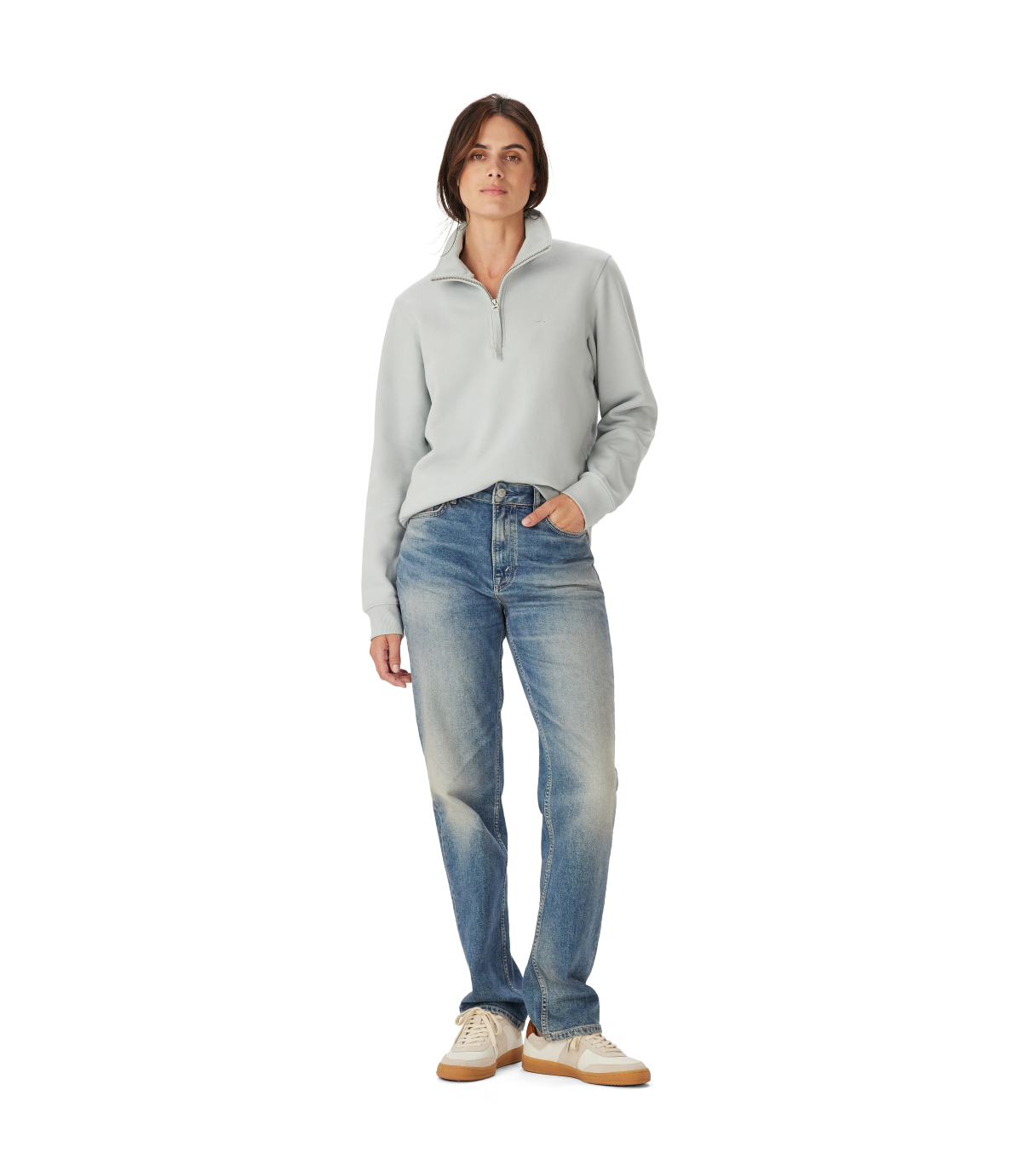 R.M.Williams - Trickett Quarter Zip Sweatshirt - Salt