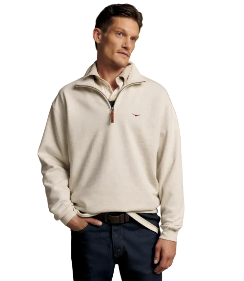 R.M.Williams -  Mulyungarie 1/4 Zip Sweat - Ecru Marle