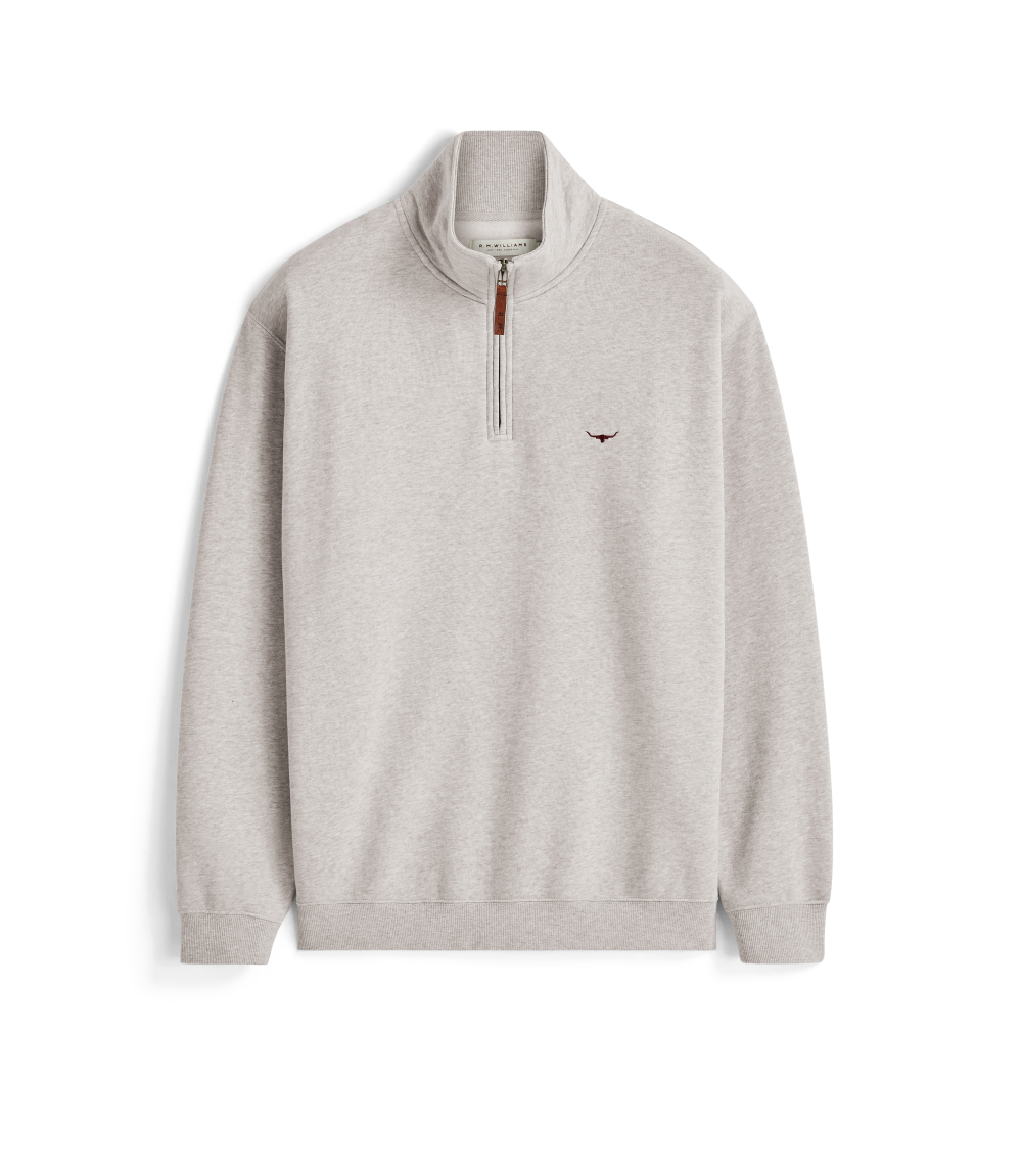 R.M.Williams - Mulyungarie Quarter Zip Sweatshirt - Grey Marle