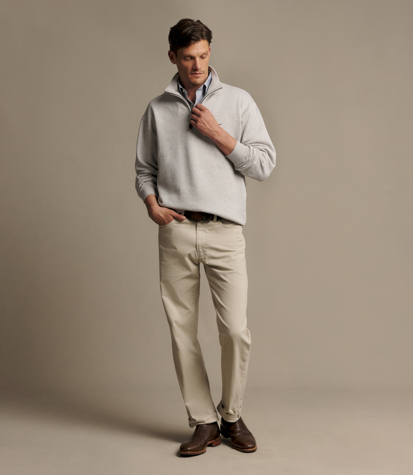 R.M.Williams - Mulyungarie Quarter Zip Sweatshirt - Grey Marle
