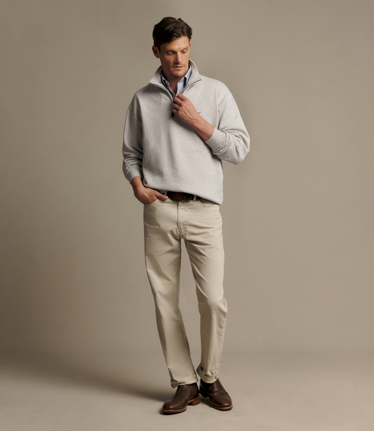 R.M.Williams - Mulyungarie Quarter Zip Sweatshirt - Grey Marle