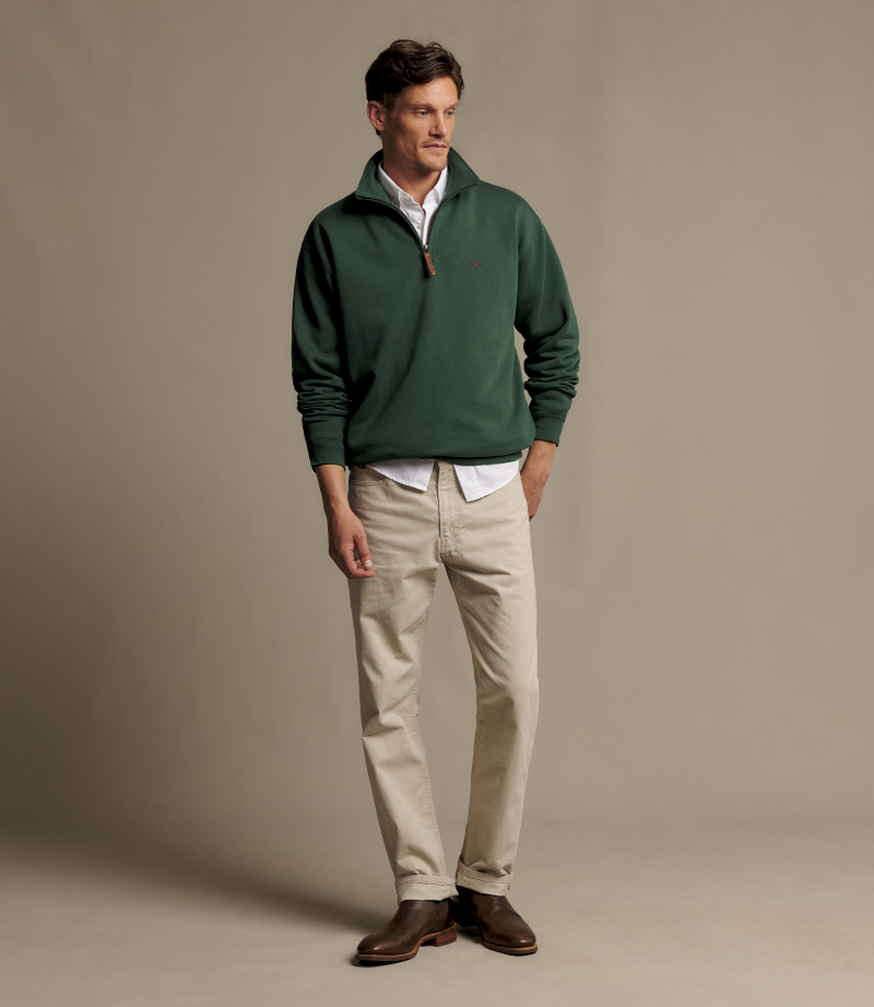 R.M.Williams - Mulyungarie Quarter Zip Sweatshirt - Pine
