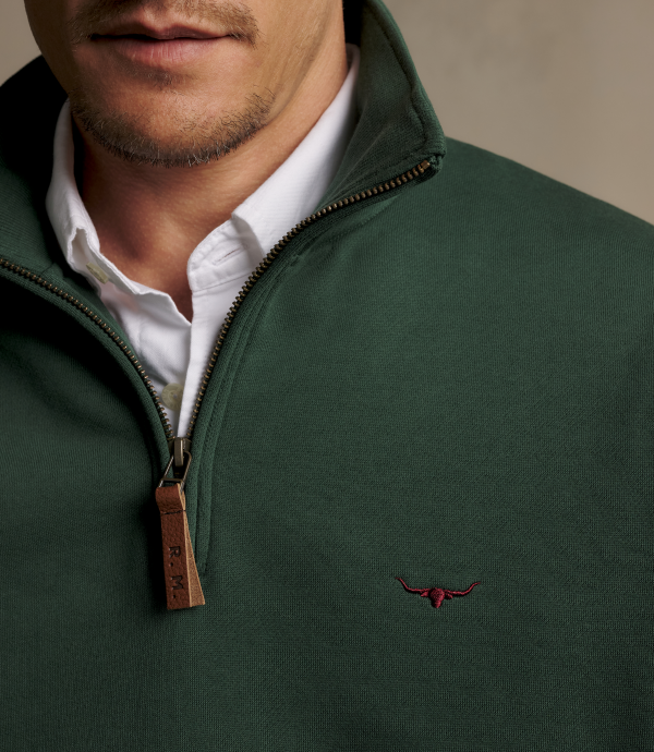 R.M.Williams - Mulyungarie Quarter Zip Sweatshirt - Pine