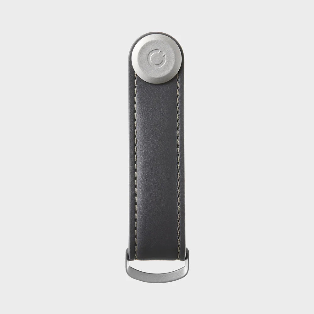 OrbitKey - Key Organiser - Leather - Charcoal with Grey Stitching
