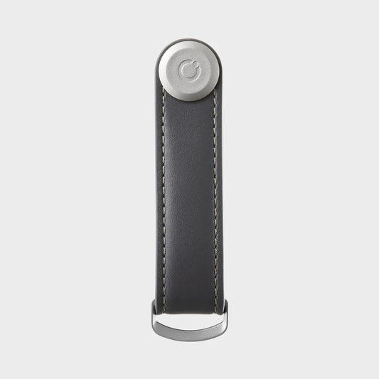 OrbitKey - Key Organiser - Leather - Charcoal with Grey Stitching