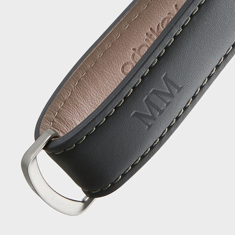 OrbitKey - Key Organiser - Leather - Charcoal with Grey Stitching