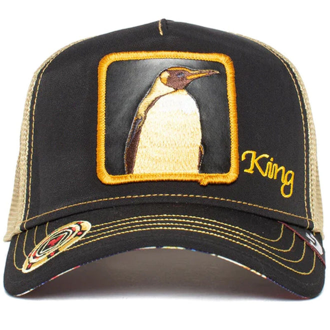 Animal Trucker Cap - King Penguin - Black & Yellow