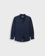 Navy blue shirt, long sleeve, button down collar
