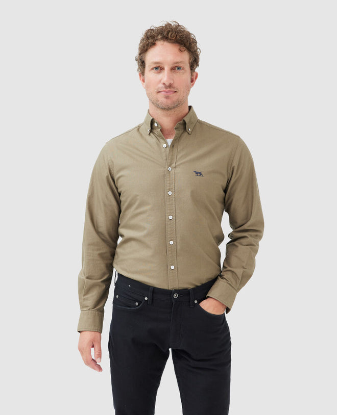 Gunn Oxford Shirt - Sports Fit - Olive