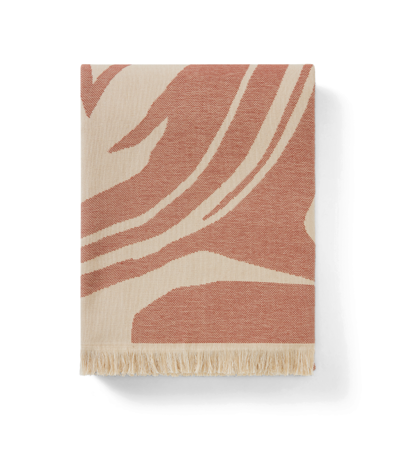 R.M.Williams - Longhorn Towel - Rustic Brown with vintage graphic and fringe detail.