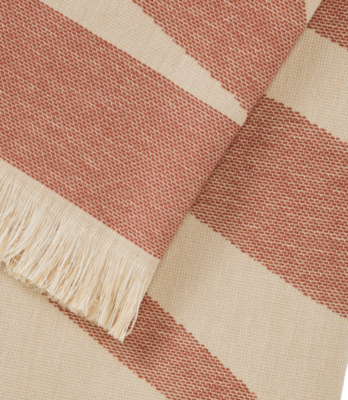 R.M.Williams - Longhorn Towel - Rustic Brown close-up, showcasing its vintage design and soft, lightweight texture.