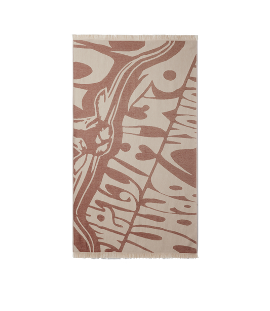 R.M.Williams - Longhorn Towel - Rustic Brown featuring vintage logo print on organic cotton.