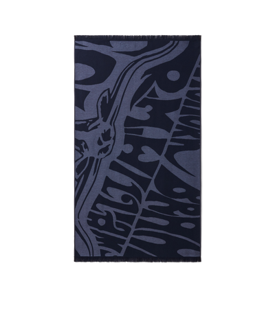 R.M.Williams - Longhorn Towel - Navy featuring a vintage design and lightweight cotton ideal for beach days.
