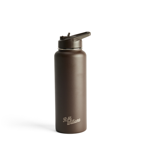 R.M.Williams - Straw Cap Stainless Steel Water Bottle - 1200mls - Chestnut