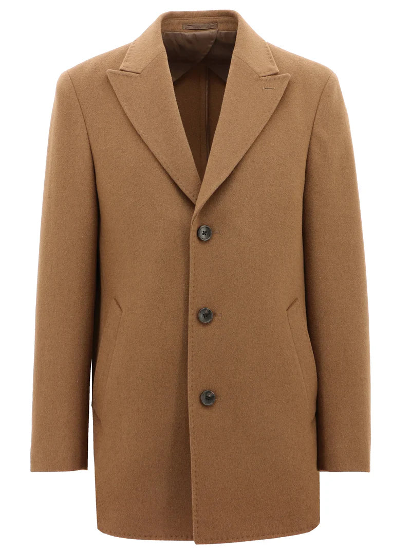 Boston Fine Tailoring - Lincoln Wool Blend Overcoat - Camel