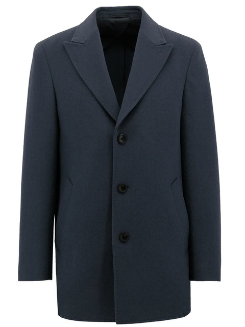 Boston Fine Tailoring - Lincoln Wool Blend Overcoat - Navy