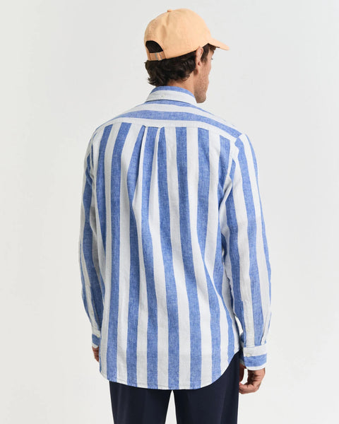 GANT - Linen Shirt - Bold Stripe - Rich Blue