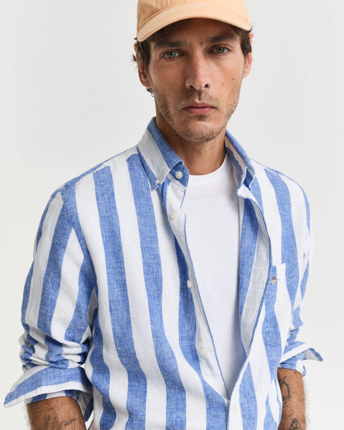 GANT - Linen Shirt - Bold Stripe - Rich Blue