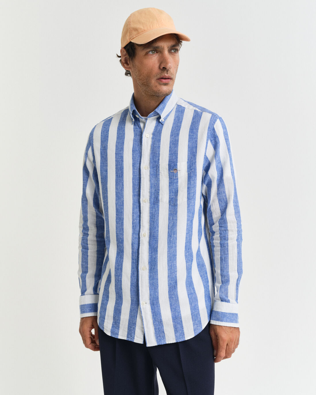 GANT - Linen Shirt - Bold Stripe - Rich Blue