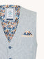 A Fish Named Fred - Linen Waistcoat - Stripe - Blue & White