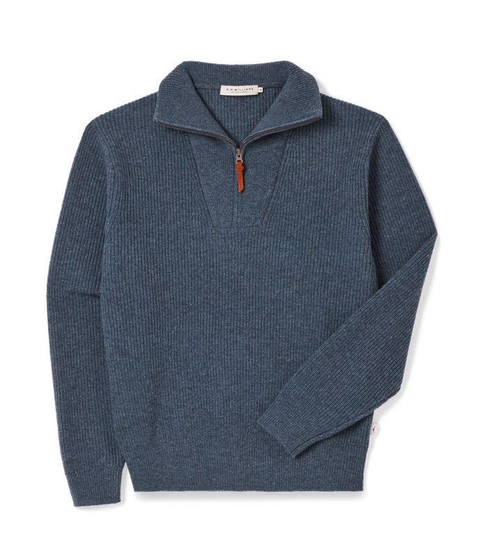 R.M.Williams - Linton Quarter Zip Sweater - Navy