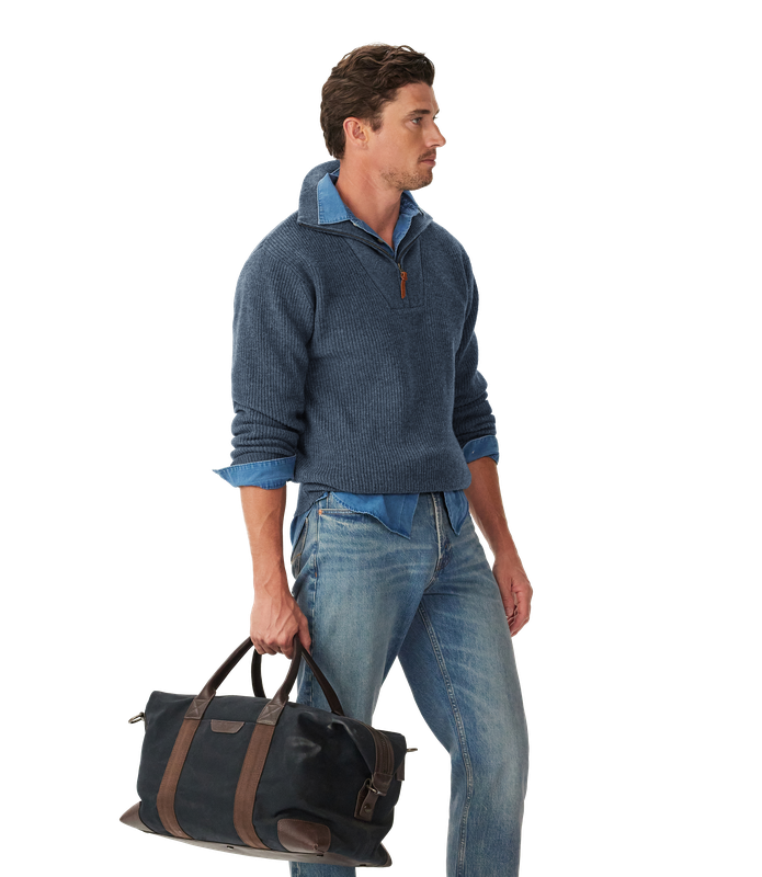 R.M.Williams - Linton Quarter Zip Sweater - Navy