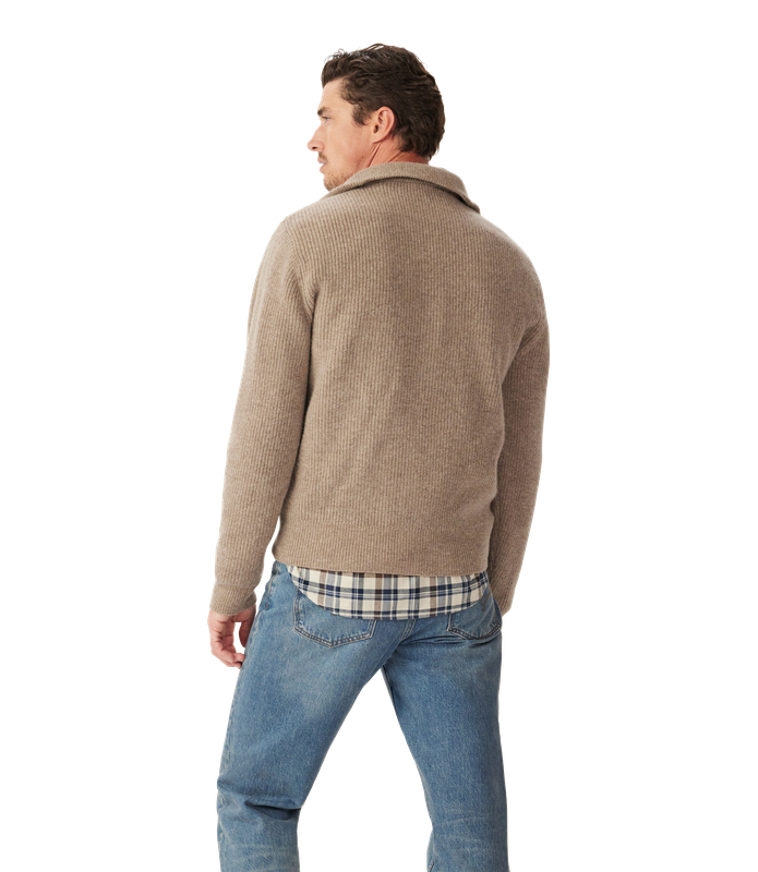 R.M.Williams - Linton Quarter Zip Sweater - Sand