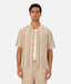 Industrie - The Textured Livorno Short Sleeve Shirt - Olive Navy