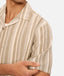 Industrie - The Textured Livorno Short Sleeve Shirt - Olive Navy