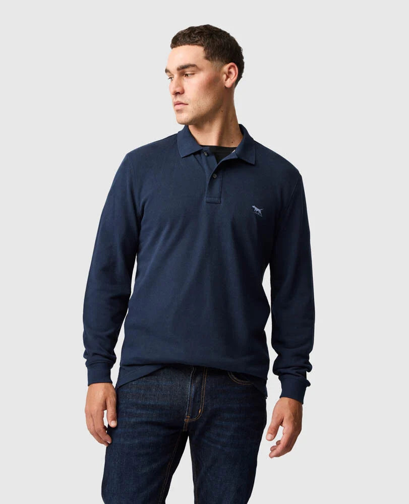Rodd & Gunn - Long Sleeve Gunn Mesh Polo - Eclipse - MULTIBUY
