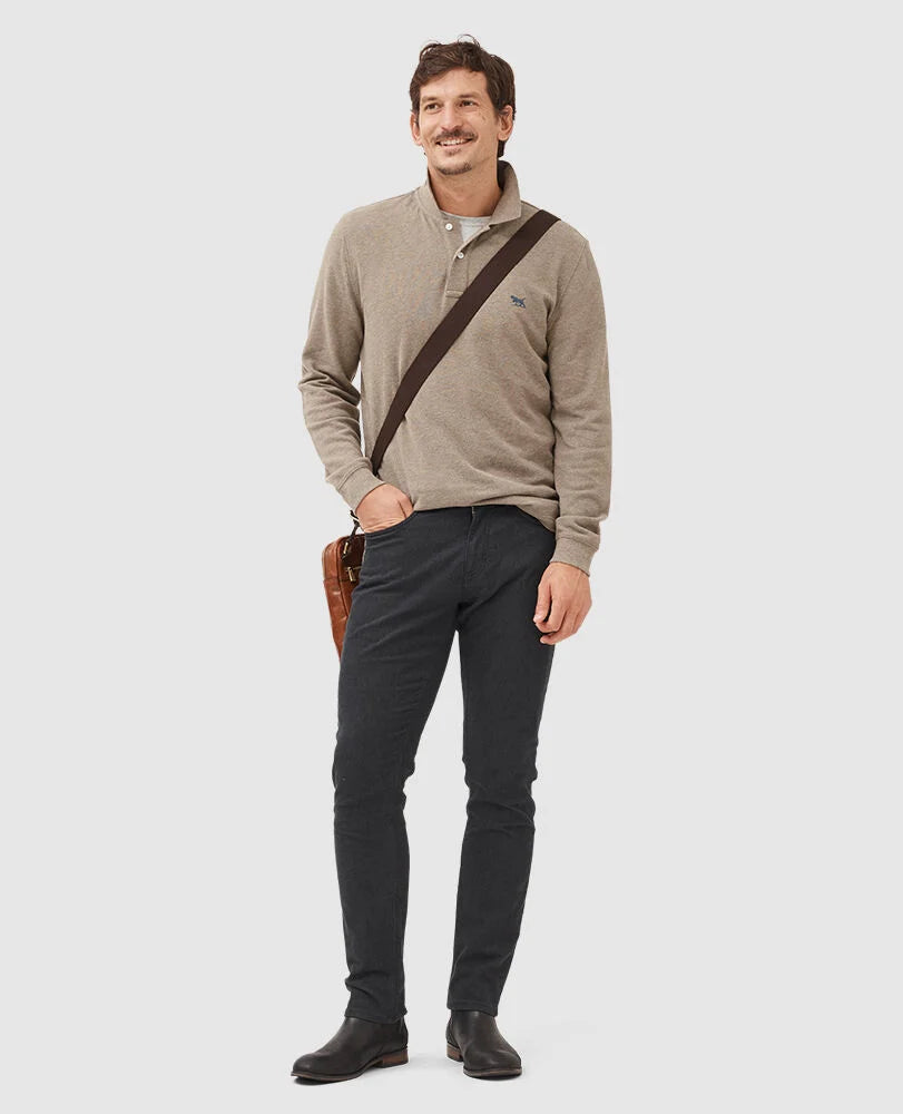 Rodd & Gunn - Long Sleeve Gunn Mesh Polo - Latte