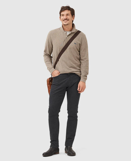 Rodd & Gunn - Long Sleeve Gunn Mesh Polo - Latte