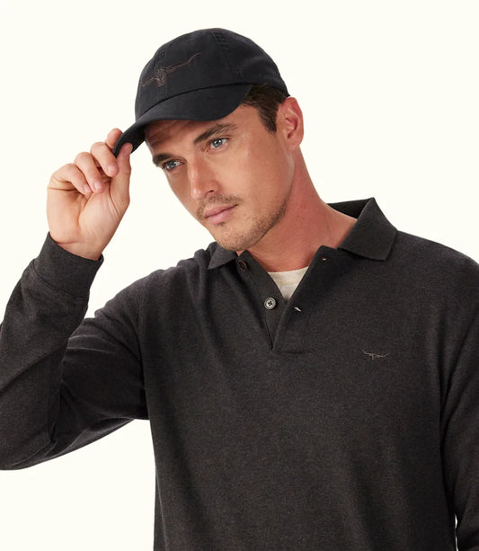 R.M.Williams - Longhorn Twill Cap - Black Wash