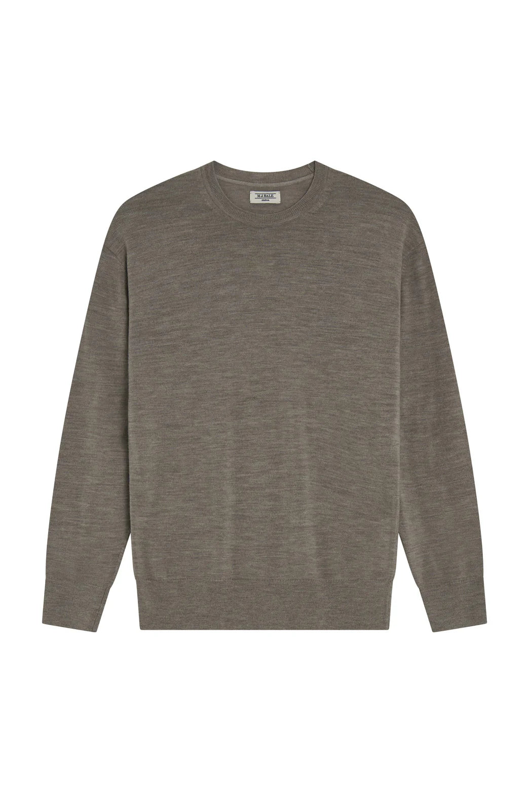 M.J. Bale - Sandringham Merino Crew Knit - Ashwood/Grey