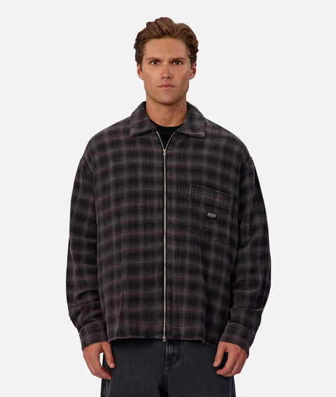 Industrie - The Camino Long Sleeve Shirt - Check - Black/Charcoal