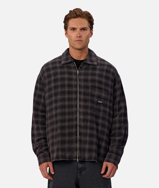Industrie - The Camino Long Sleeve Shirt - Check - Black/Charcoal