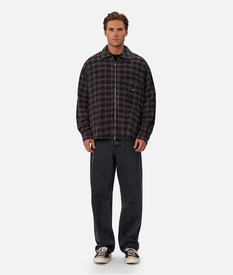 Industrie - The Camino Long Sleeve Shirt - Check - Black/Charcoal